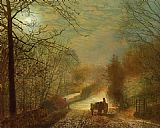 John Atkinson Grimshaw Famous Paintings - Forge Valley near Scarborough